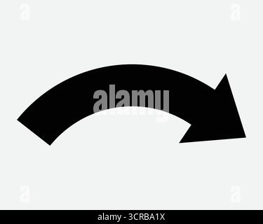 Arrow Curve Turn Right Down Side Slide Placement Location Direction Pointing Under Below South East Pointer Shape Outline Icon Sign Symbol Bend Stock Vector