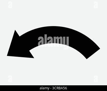 Arrow Curve Right Down Undo Previous Placement Direction Position Orientation Navigate Point Pointing Downward Here Black Silhouette Shape Outline Stock Vector