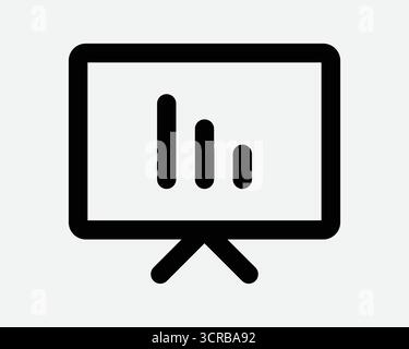 Statistic Bar Chart Outline Sign Data Stats Business Performance Market Analysis Economic Trend Line Icon Presentation Display Board Symbol Stock Vector