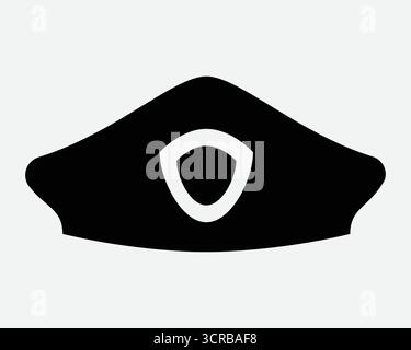Police Hat Icon Law Enforcement Officer Uniform Head Outfit Security Personnel Guard Cap Military Safety Patrol Headgear Headwear Sign Symbol Stock Vector