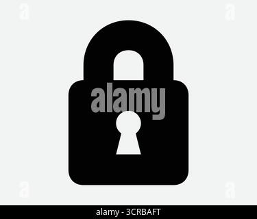 Padlock with Keyhole Icon Lock Shape Symbol Password Protection Privacy Secure Private Access Locker Confidential Secret Encryption Security Sign Stock Vector