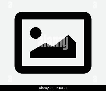 Image Gallery Icon Picture Photograph Symbol Landscape Frame Hill Mountain Sun Nature Sign Camera Snapshot Display Album Photography Stock Vector