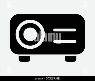 Projector Icon Video Movie Projection Presentation Symbol Multimedia Media Equipment Project Display Entertainment Film Office System Sign Stock Vector