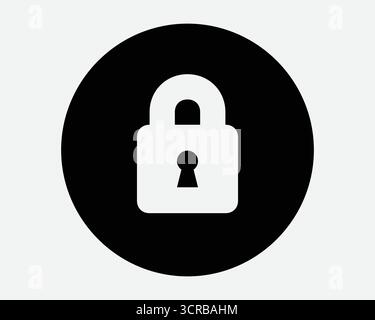 Round Padlock with Keyhole Icon Lock Circle Shape Symbol Password Protection Privacy Secure Private Confidential Secret Encryption Security Sign Stock Vector