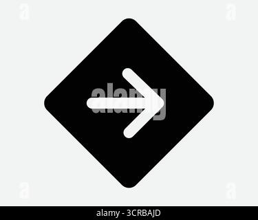 Right Side Arrow Icon East Direction Position Navigation Square Diamond Shape Pointer Pointing Sideways Next Forward Slide Swipe Go Approach Sign Stock Vector