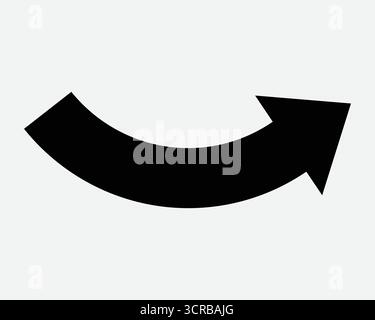 Arrow Curve Right Upwards Up Top Above Point North East Direction Position Navigation Guide Guidance Path Pathway Icon Simple Arrowhead Symbol Sign Stock Vector