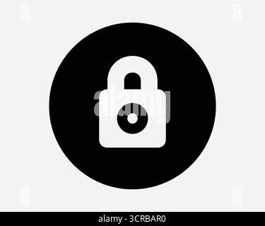Round Lock Icon Password Protection Circle Sign Privacy Locker Safety Secure Private Access Encrypted Safe Network Shield Locking Symbol Stock Vector