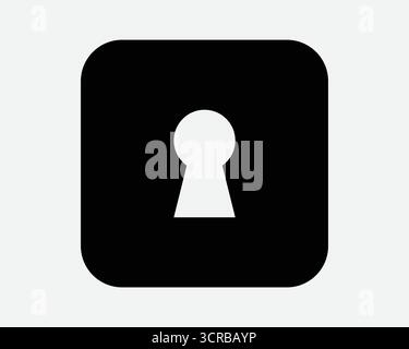 Keyhole Square Icon Key Hole Shape Locker Sign Lock Security Secure Private Confidential Encrypted Secret Password Access Symbol Digital Privacy Stock Vector