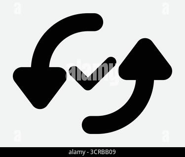 Sync Success Icon Update Completed Sign Updating Successful Symbol Correct Select Tick Repeat Reload Refresh Yes Agree Validation Confirmation Stock Vector