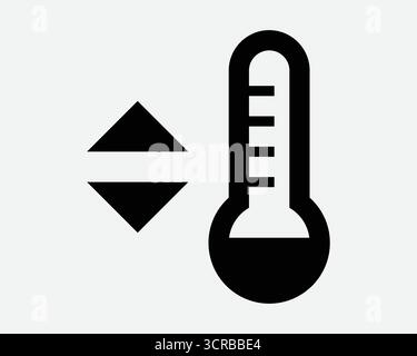 Temperature Adjust Scale Up Down Icon Thermometer Measurement Increase Decrease Arrow Thermostat Control Controller Weather Forecast Sign Symbol Stock Vector