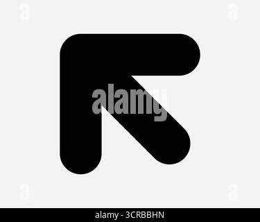 Top Left Arrowhead Icon Corner Position Location Navigation Side Point Pointer Up West Upward Above On Enter Entrance Turn Path Pathway Road Traffic Stock Vector