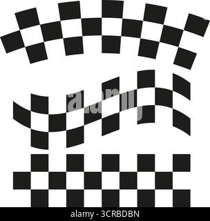 Abstract checkered pattern. Warped stripe shapes. Geometric background Vector. Distorted visual illusion. EPS 10. Stock Vector