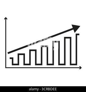 Business growth chart. Increasing graph symbol. Finance rise Vector. Success management graphic. EPS 10. Stock Vector