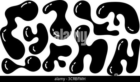 The artwork showcases a collection of organic, irregularly shaped blobs arranged in a dynamic layout. Stock Vector