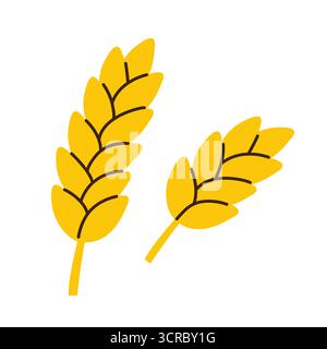 wheat ears icon; agricultural symbol, perfect for food packaging, bakery logos, farm branding, organic products -vector illustration Stock Vector