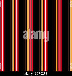 Vertical Stripes Seamless Pattern Vector Design With Red and Gold Color Stock Vector