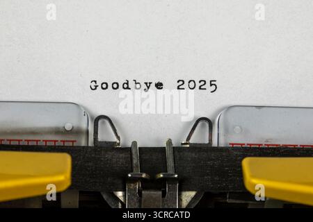 Goodbye 2025 written on an old typewriter Stock Photo