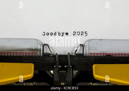 Goodbye 2025 written on an old typewriter Stock Photo