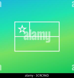 Simple outline flag of Chile with a thin line Stock Vector
