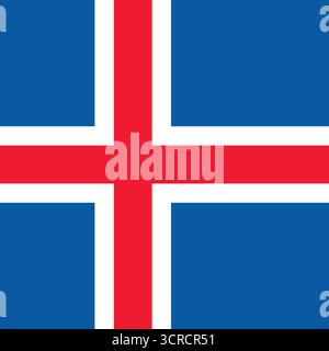 Flag of Iceland - square variant Stock Vector