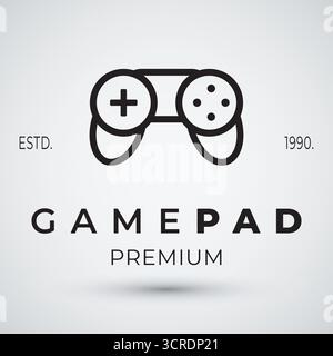 Outline gaming controller logo vector illustration Stock Vector