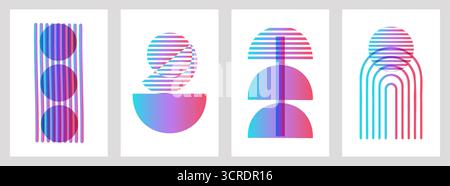 Geometric Abstract modern design a color gradient. Bright multicolored gradients trendy typography for poster print cover or flyer. Vector illustration. Stock Vector