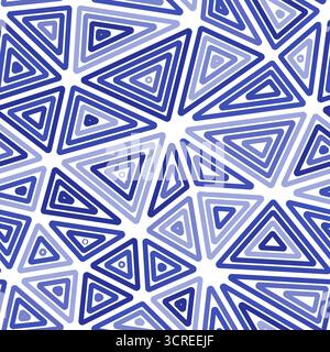 Minimalistic triangles background featuring large shapes with multiple repeated inner triangles. Stock Vector