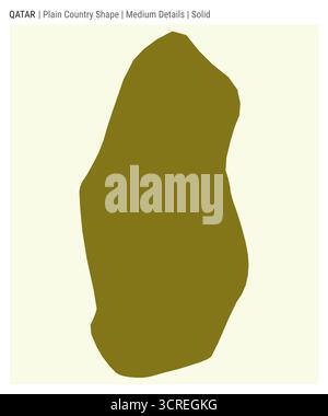 Qatar plain country map. Medium details. Outline style. Shape of Qatar ...