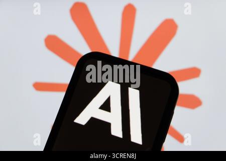 Bandung, West Java, Indonesia. 1st Oct, 2025. In this photo illustration, The Anthropic logo is displayed on a smartphone with Claude AI logo in the background. (Credit Image: © Algi Febri Sugita/ZUMA Press Wire) EDITORIAL USAGE ONLY! Not for Commercial USAGE! Stock Photo