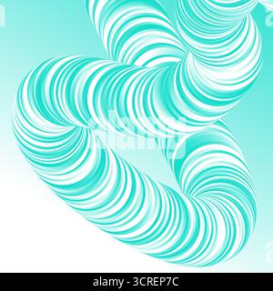 Abstract light blue 3D twisted gradient wave shape concept background. Vector graphic design Stock Vector