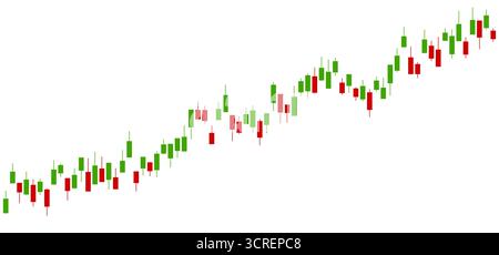 Abstract green red growing financial linear graph chart background. Vector lines tech design Stock Vector