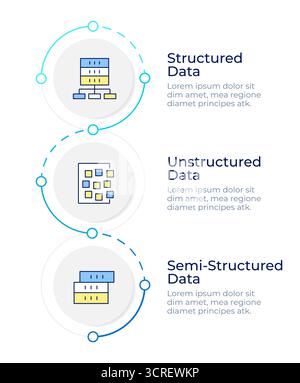Data management infographic design template Stock Vector