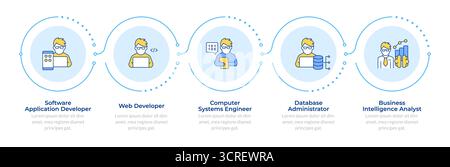 It professions types infographic 5 steps Stock Vector