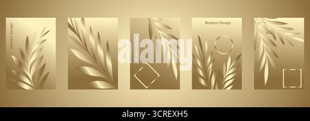 Foliage wedding invitation card template design, brown Cordyline fruticosa Firebrand plant on dark grey, Foliage wedding invitation card template. Stock Vector
