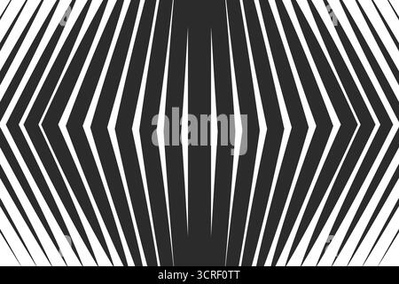 Striped pattern with lines gradation. Vector abstract background with white and black halftone stripes and angles. Geometric transition monochrome Stock Vector