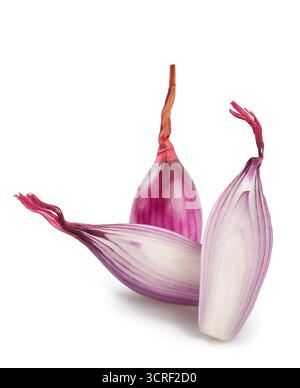 Red onions   isolated on white background Stock Photo