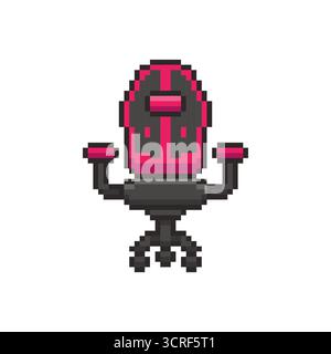 Pixel art Gaming Chair game asset design Stock Vector