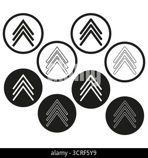 Vertical arrows icon. Up down motion. Directional Vector symbols. Digital navigation set. EPS 10. Stock Vector