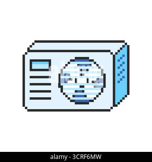 Pixel art Air Conditioner game asset design Stock Vector