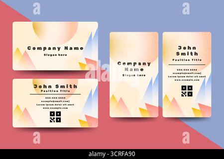 Vibrant business card templates featuring colorful gradients and abstract shapes. Great for creative professionals, startups, and branding identity. Stock Vector