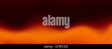 Abstract grainy gradient background with dark red orange and black colors. Textured warm fire glow effect with dust and smooth color transition Stock Vector