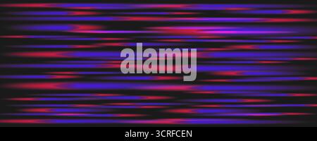Abstract speed motion blur background with neon blue and red light trails. Dynamic technology glitch effect banner for digital design template  Stock Vector