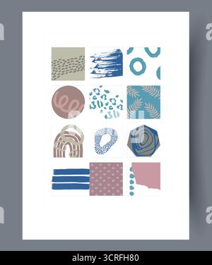 Explore trendy geometric patterns in earthy tones that perfectly complement modern decor styles Stock Vector