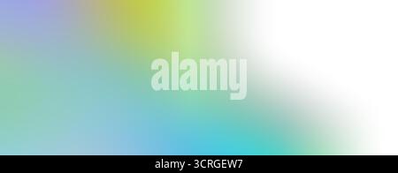 Airy pastel gradient with blue, green, yellow and hints of violet blending into white, top-right copy space, soft transition, minimal style. Stock Photo