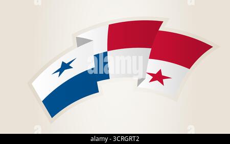 Panama Flag in Abstract Ribbon Shape, National Symbol of the Panama. This vector is ideal for use in national events, Independence Day, international Stock Vector