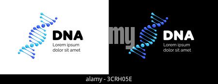 Abstract DNA helix logo vector. Modern medical and biotech design symbolizing genetics, heredity and evolution. Perfect for science, medicine, biology Stock Vector
