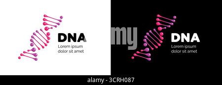 Stylized DNA spiral icon. Futuristic genetic logo concept with abstract infinity loop shape. Ideal for biotech, molecular research, genome studies, me Stock Vector