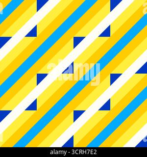 Colorful zigzags, diamonds, and optical illusion, seamless geometric vector pattern . Bold abstract design background, fabric, wallpaper, cover design Stock Vector