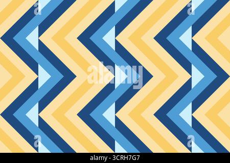 Colorful zigzags, diamonds, and optical illusion, seamless geometric vector pattern . Bold abstract design background, fabric, wallpaper, cover design Stock Vector