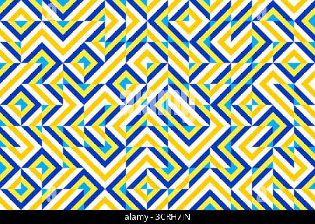 Random diagonal particles, Colorful zigzags, diamonds, and optical illusion, seamless geometric vector pattern . Bold abstract design background, fabr Stock Vector